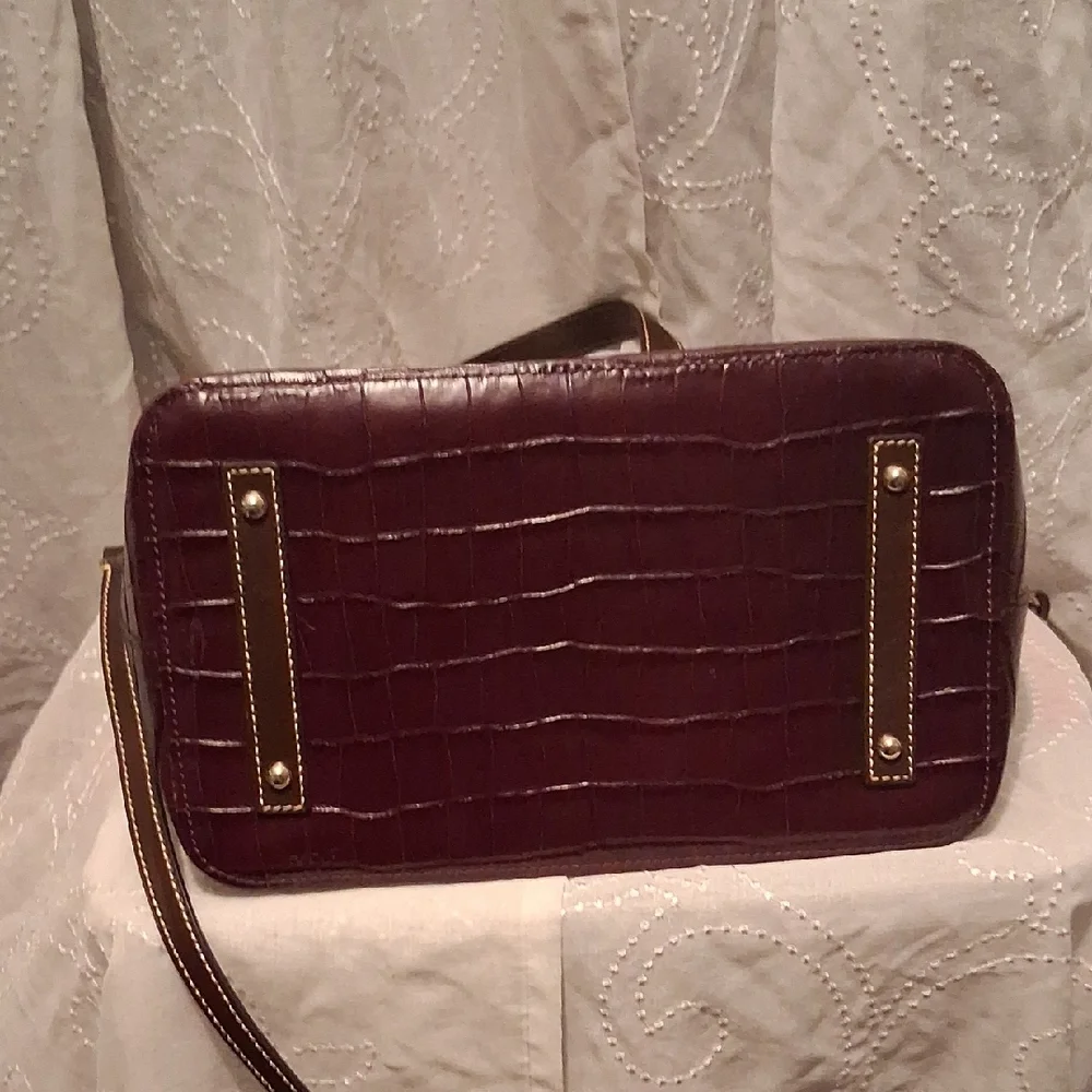 Dooney & Bourke Dark Brown Crocodile-Embossed Shoulder Bag - Picture 7 of 7